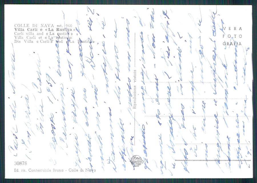 Imperia Pornassio Colle di Nava Foto FG cartolina MZ0373 – retro
