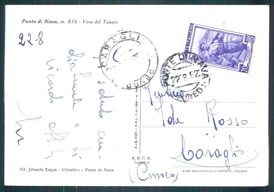 Cuneo OrmeaPonte di Nava FG cartolina MZ0375 – retro