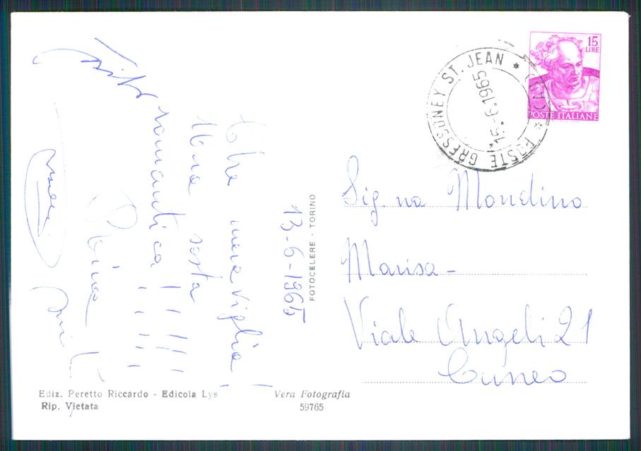 Aosta Gabiet Monte Rosa Foto FG cartolina MZ0389 – retro
