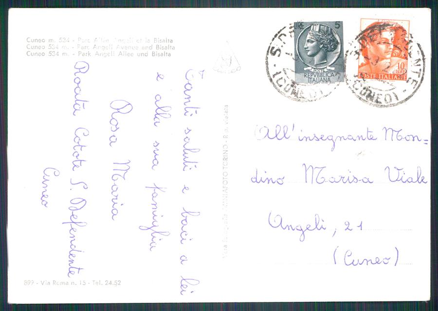 Cuneo città Foto FG cartolina MZ0391 – retro