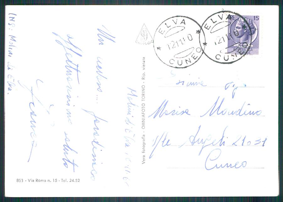 Cuneo Elva Valle Macra Foto FG cartolina MZ0394 – retro
