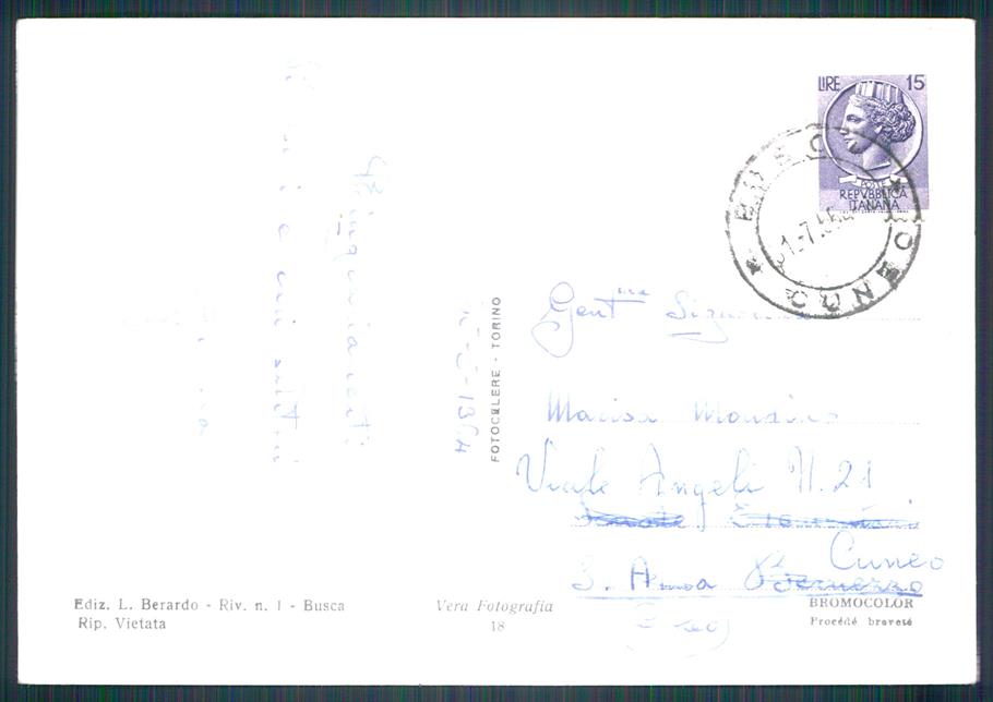 Cuneo Busca Saluti da Foto FG cartolina MZ0395 – retro