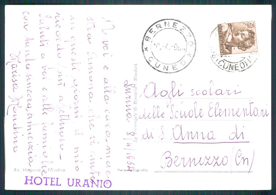 Cuneo Roccaforte Mondovì Lurisia Foto FG cartolina MZ0404 – retro