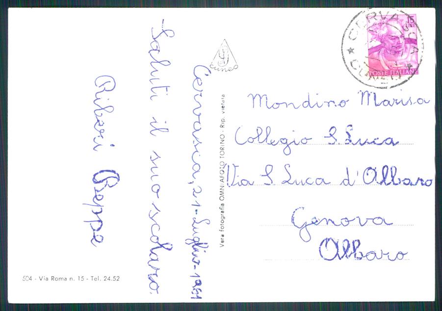 Cuneo Cervasca Foto FG cartolina MZ0407 – retro