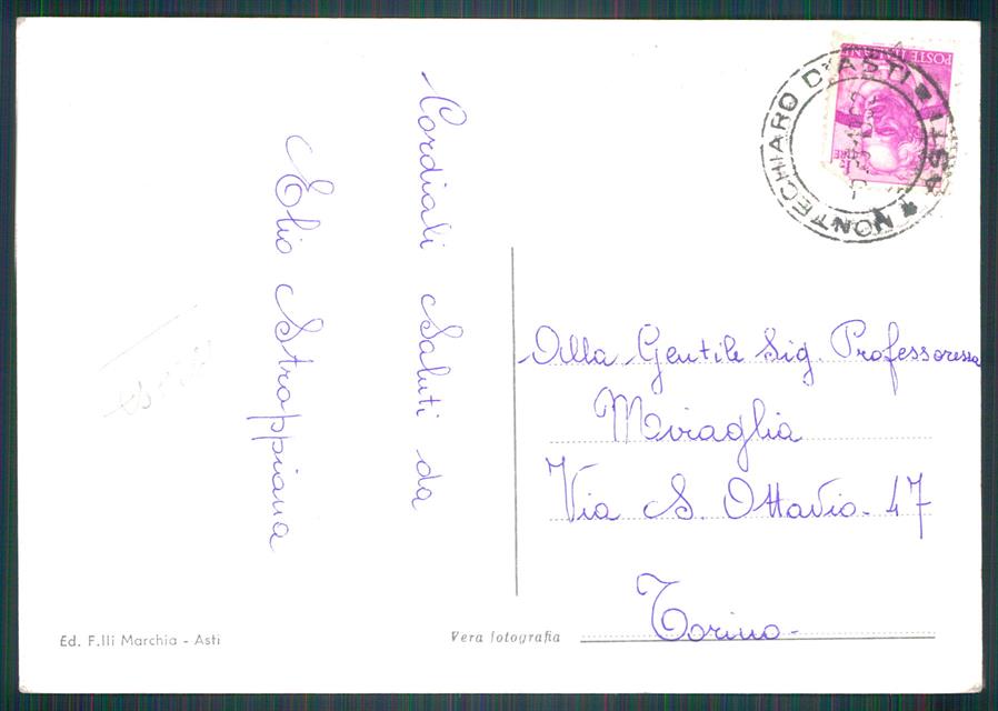 Asti Montechiaro d'Asti Sant'Antonio ABRASA Foto FG cartolina MZ0423 – retro