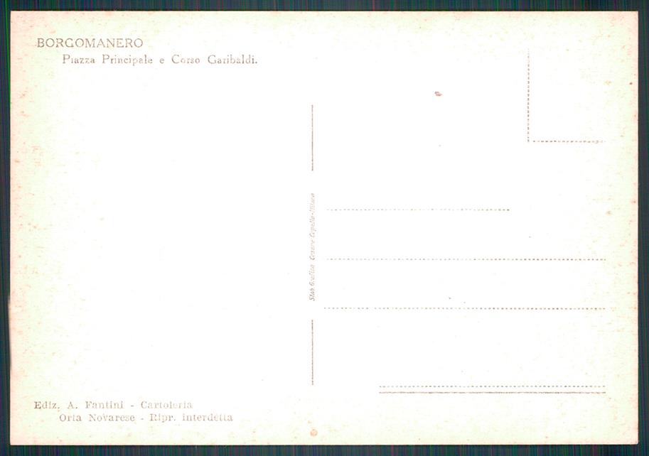 Novara Borgomanero Garibaldi FG cartolina MZ0450 – retro