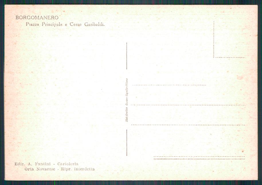 Novara Borgomanero Garibaldi FG cartolina MZ0462 – retro