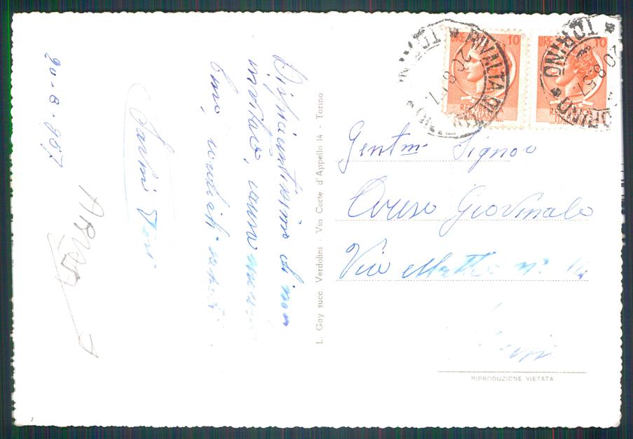 Torino Rivalta Torinese ABRASA Foto FG cartolina MZ0472 – retro
