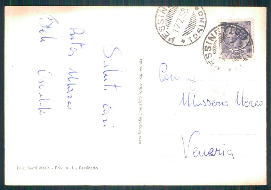 Torino Mezzenile Monti Foto FG cartolina MZ0475 – retro
