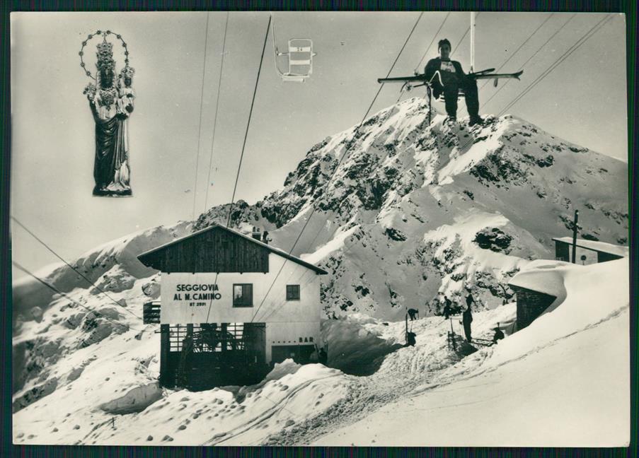 Biella Oropa Seggiovia Nevicata Sci Monte Camino Foto FG cartolina MZ0491 – fronte