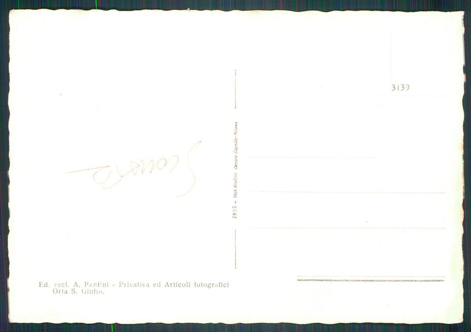 Novara Pella Alzo Prorio Lago d'Orta SCOLLATA FG cartolina MZ0500 – retro
