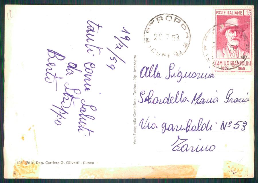 Cuneo Stroppo Foto FG cartolina MZ0512 – retro