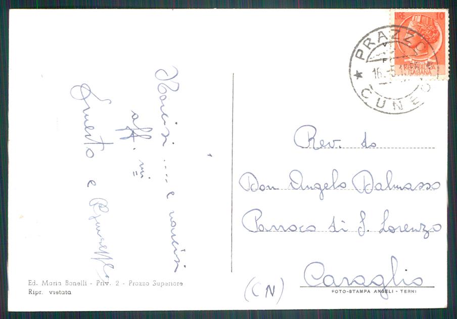 Cuneo Prazzo Superiore Foto FG cartolina MZ0524 – retro