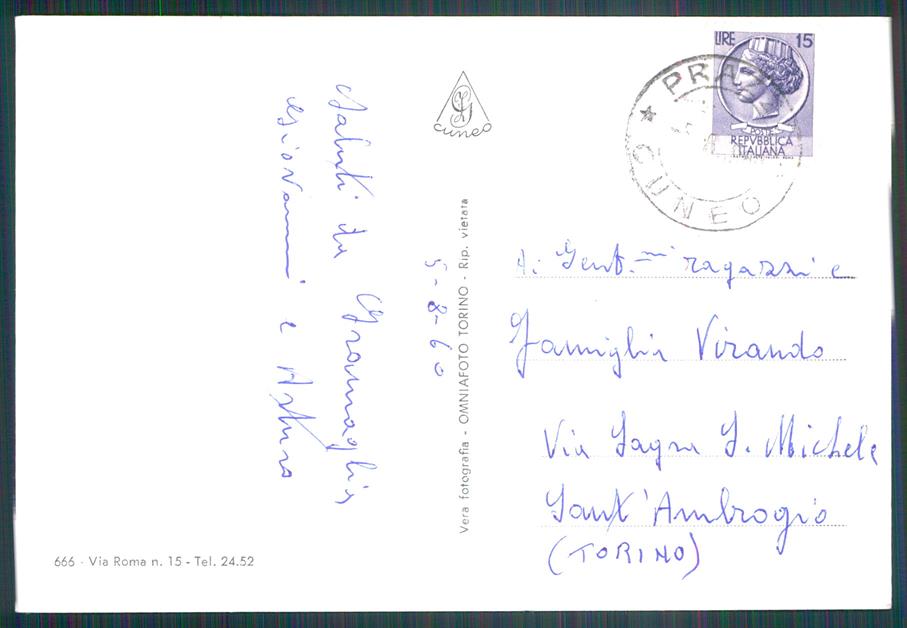 Cuneo Prazzo San Michele di Foto FG cartolina MZ0526 – retro