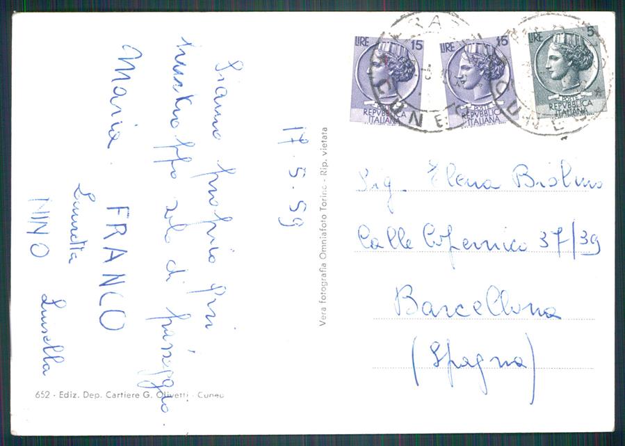 Cuneo Prazzo San Michele di PIEGHINA Foto FG cartolina MZ0528 – retro