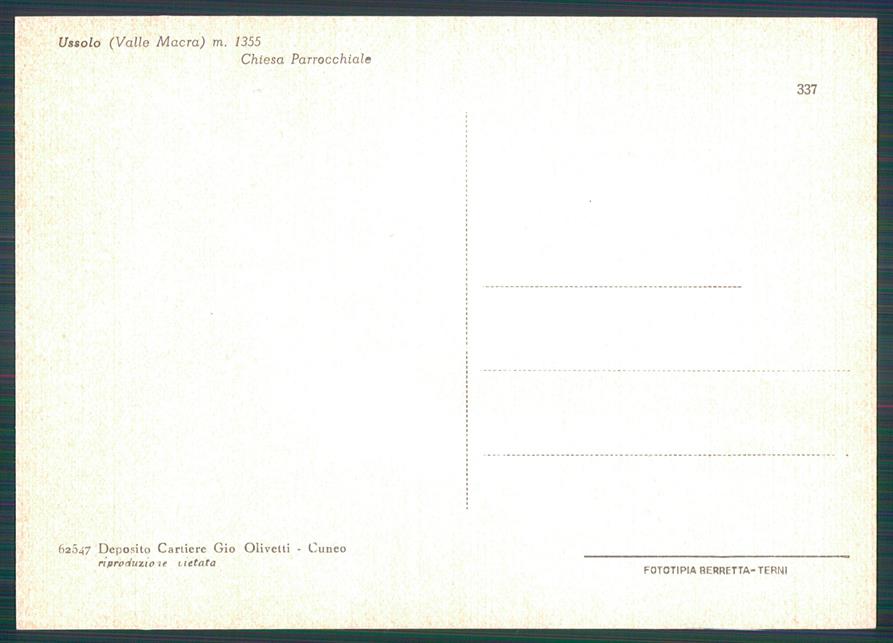 Cuneo Prazzo Ussolo FG cartolina MZ0531 – retro