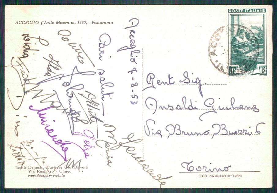 Cuneo Acceglio FG cartolina MZ0537 – retro