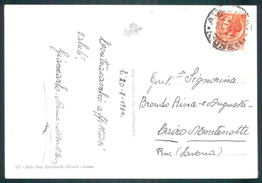 Cuneo Acceglio Foto FG cartolina MZ0541 – retro