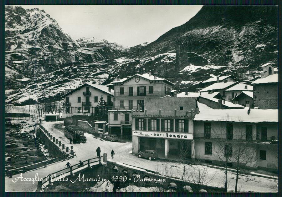 Cuneo Acceglio Nevicata Corriera Foto FG cartolina MZ0544 – fronte