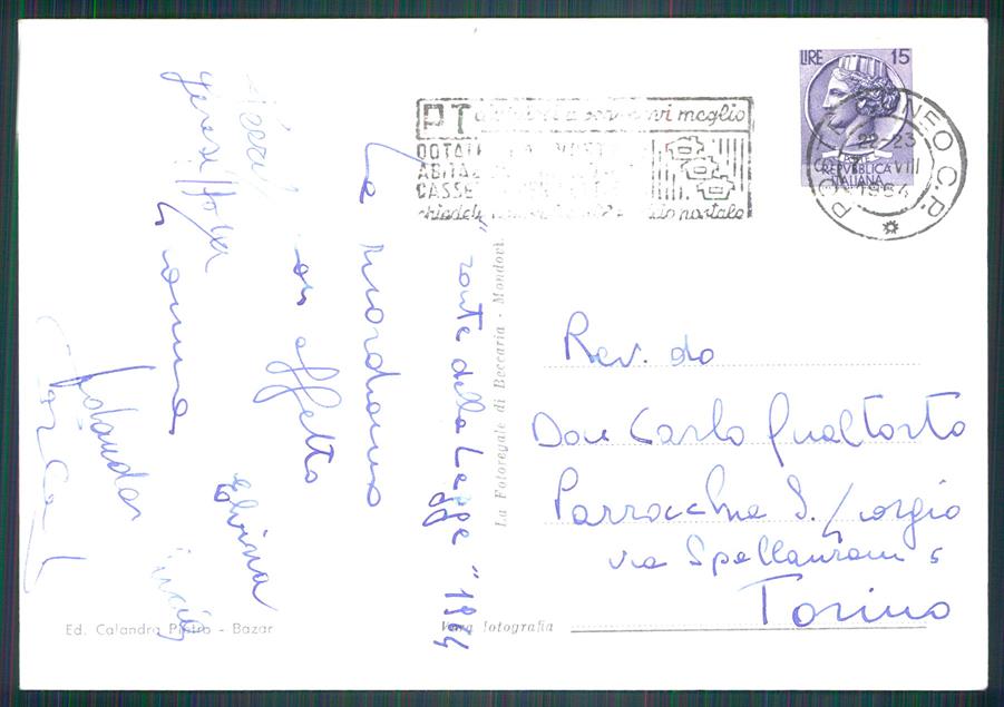 Cuneo Acceglio Saretto Foto FG cartolina MZ0547 – retro