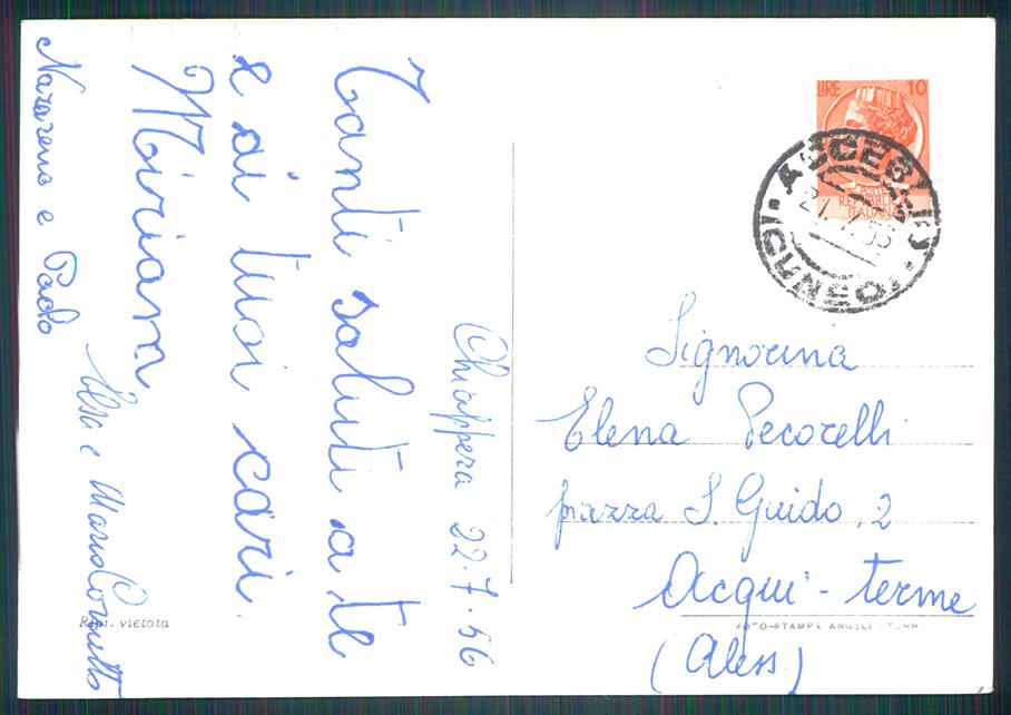 Cuneo Acceglio Saretto Lago di Foto FG cartolina MZ0549 – retro