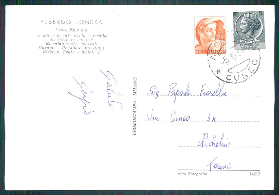 Cuneo Acceglio Lago Visaia Barca Foto FG cartolina MZ0556 – retro