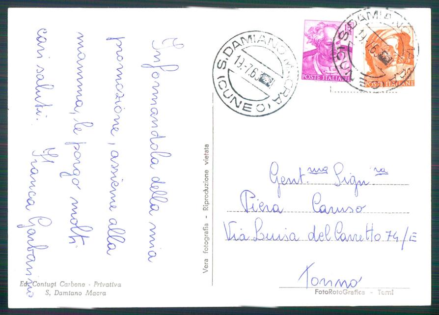 Cuneo Acceglio Lago Visaia Foto FG cartolina MZ0557 – retro