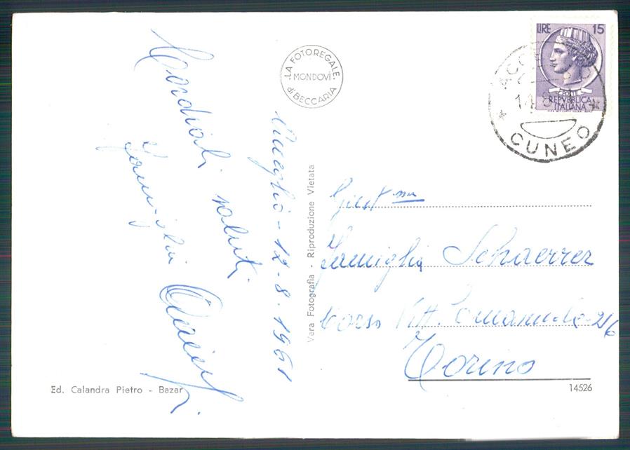 Cuneo Acceglio Sorgenti del Maira PIEGHINA Foto FG cartolina MZ0560 – retro