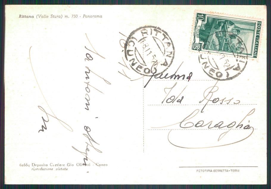 Cuneo Rittana FG cartolina MZ0575 – retro