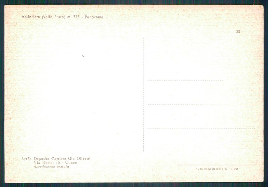 Cuneo Valloriate FG cartolina MZ0579 – retro