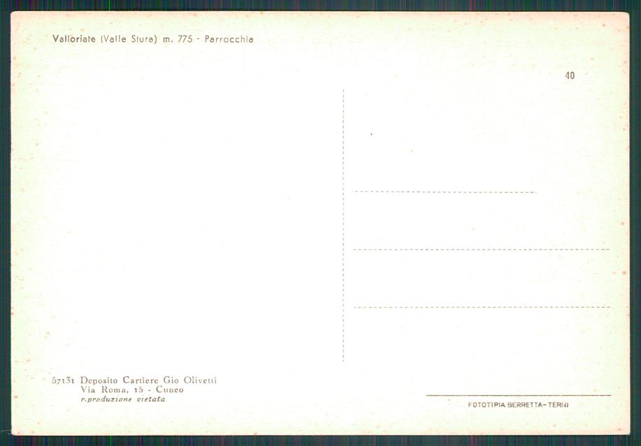 Cuneo Valloriate FG cartolina MZ0580 – retro