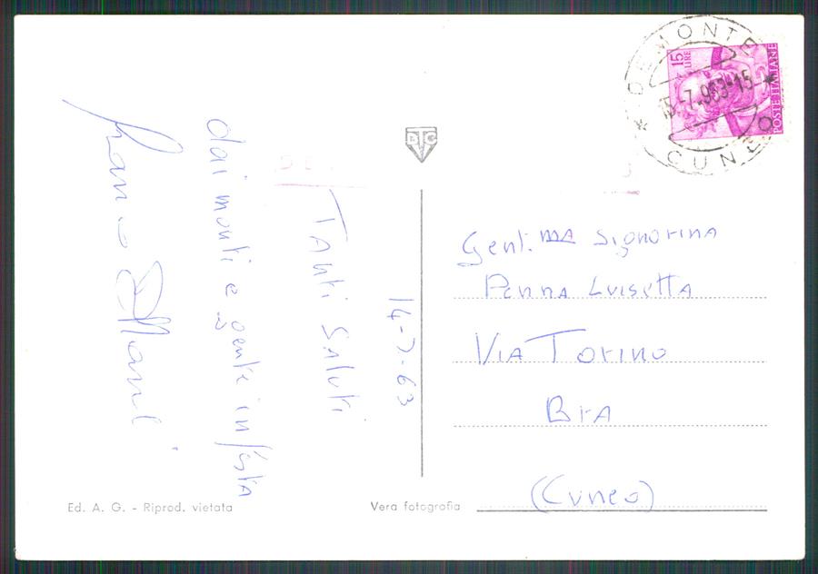 Cuneo Demonte Foto FG cartolina MZ0582 – retro