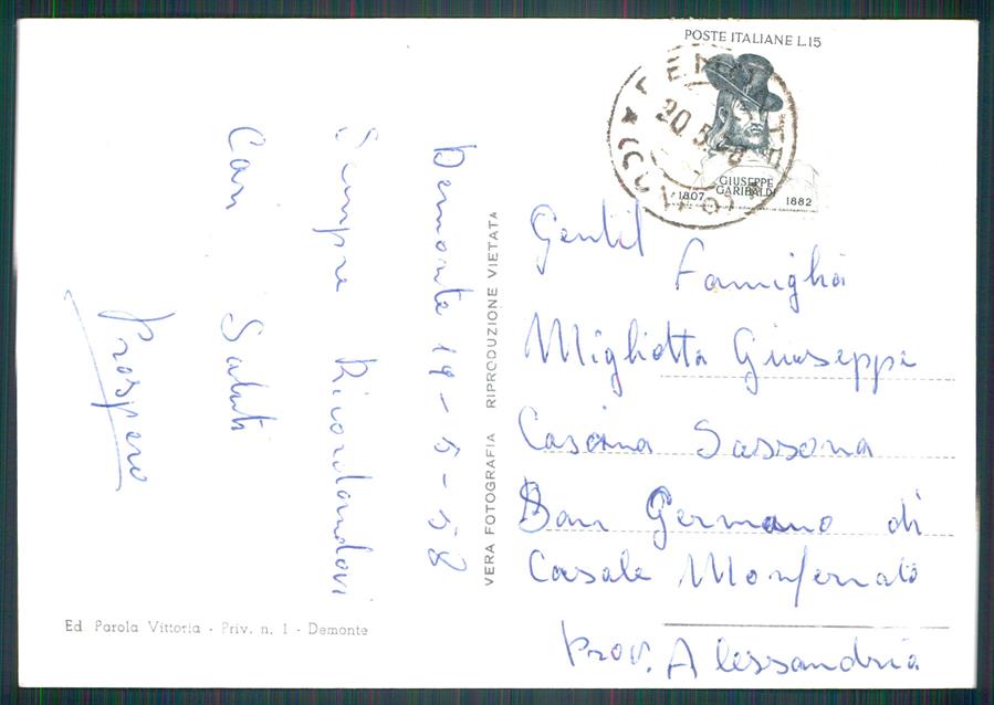 Cuneo Demonte Foto FG cartolina MZ0586 – retro