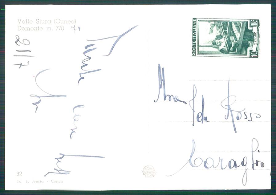 Cuneo Demonte Foto FG cartolina MZ0588 – retro