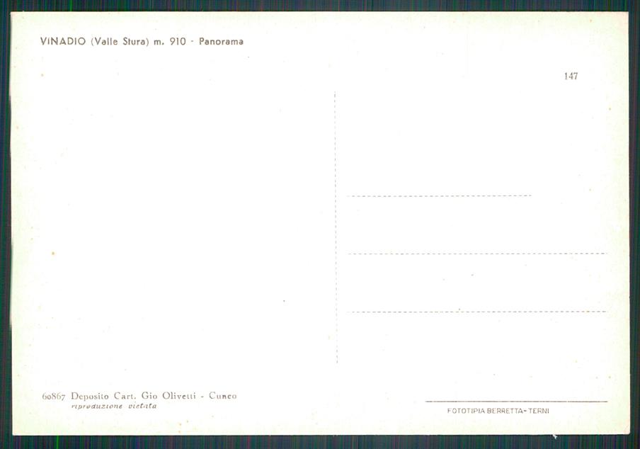 Cuneo Vinadio FG cartolina MZ0604 – retro