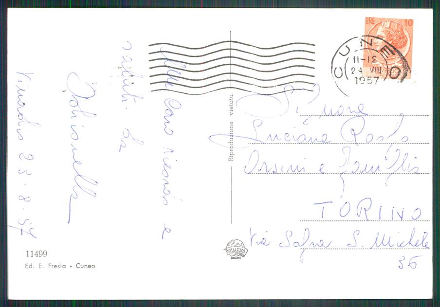Cuneo Vinadio Bagni di ABRASA Foto FG cartolina MZ0619 – retro