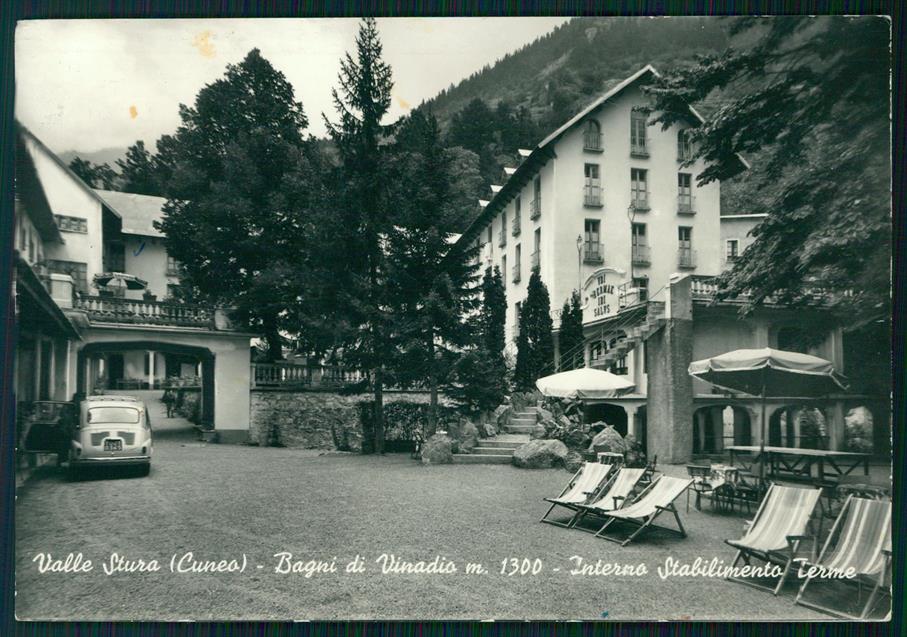 Cuneo Vinadio Bagni di Auto PIEGA Foto FG cartolina MZ0626 – fronte