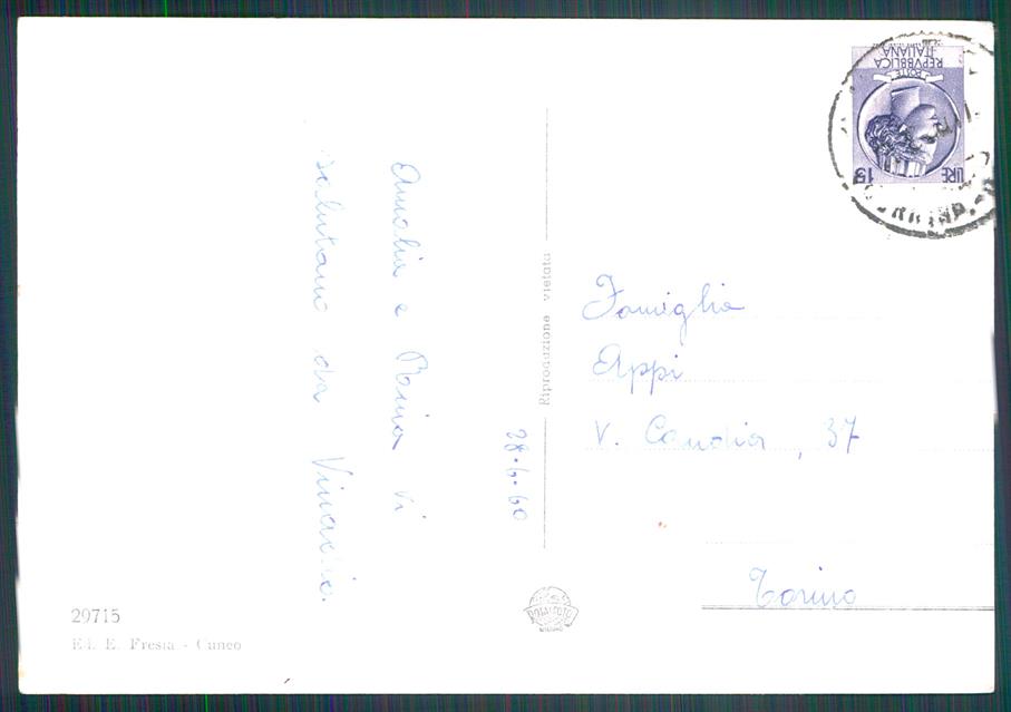 Cuneo Vinadio Bagni di Auto PIEGA Foto FG cartolina MZ0626 – retro