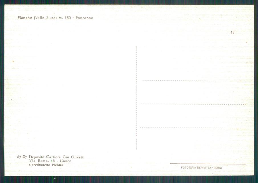Cuneo Vinadio Pianche FG cartolina MZ0634 – retro