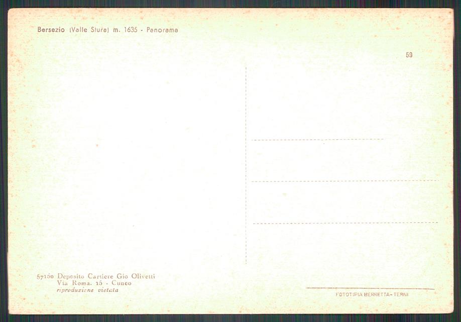 Cuneo Argentera Bersezio FG cartolina MZ0643 – retro