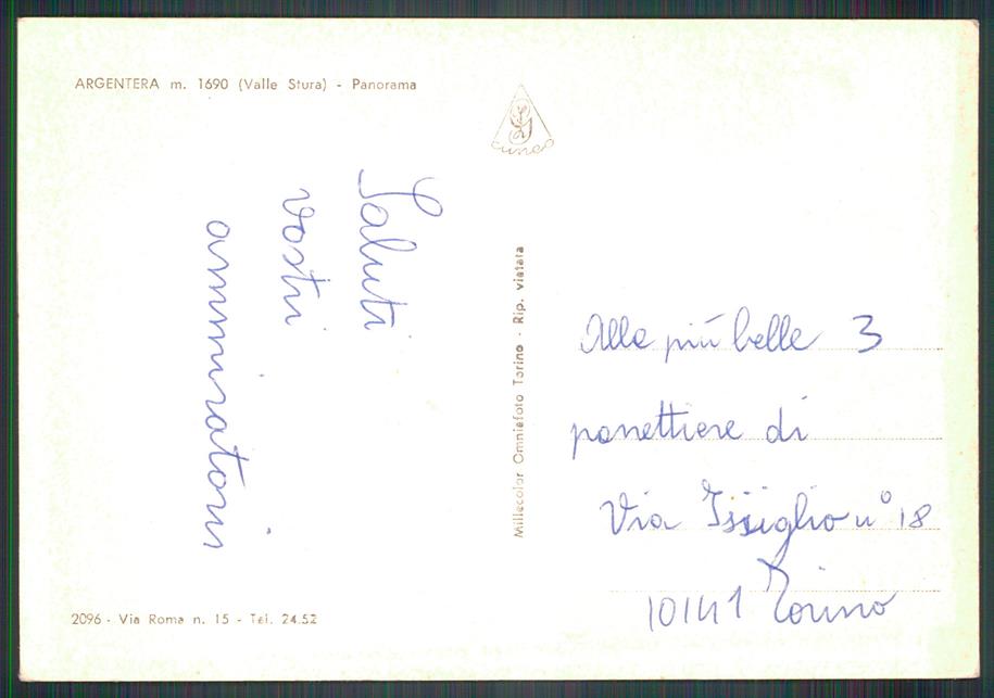 Cuneo Argentera PIEGA Foto FG cartolina MZ0648 – retro