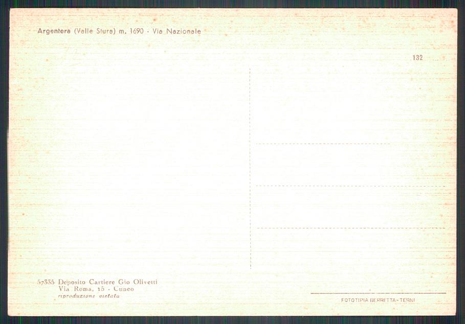 Cuneo Argentera Auto FG cartolina MZ0651 – retro