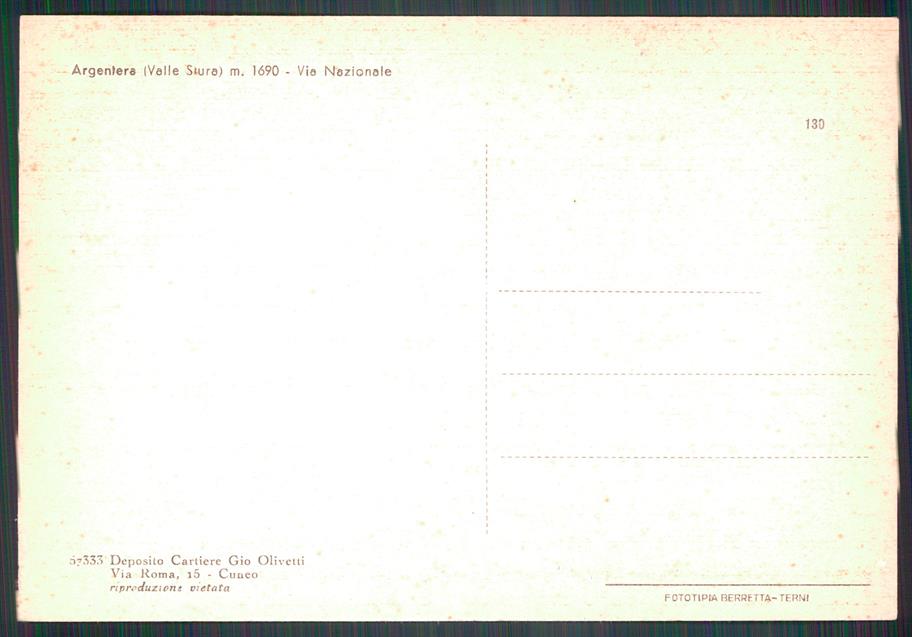 Cuneo Argentera FG cartolina MZ0652 – retro