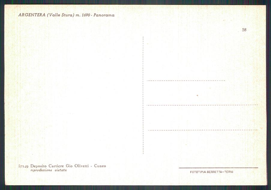 Cuneo Argentera FG cartolina MZ0653 – retro