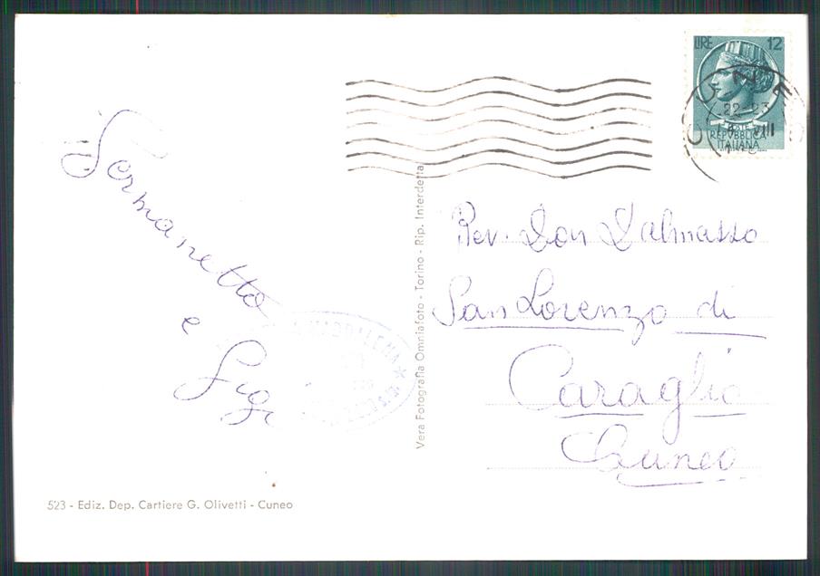 Cuneo Argentera Colle della Maddalena Corriera Foto FG cartolina MZ0658 – retro