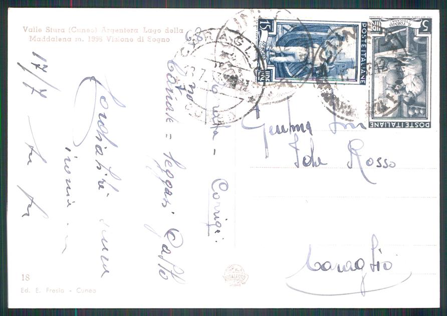 Cuneo Argentera Lago della Maddalena Chiaro di Luna Foto FG cartolina MZ0667 – retro
