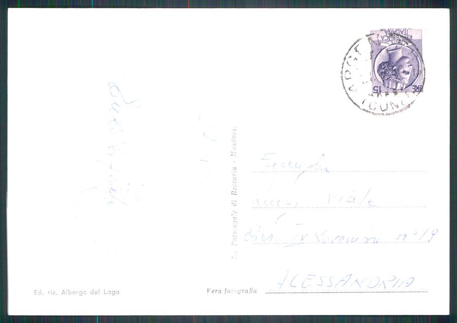 Cuneo Argentera Lago della Maddalena Imbarcadero Foto FG cartolina MZ0669 – retro
