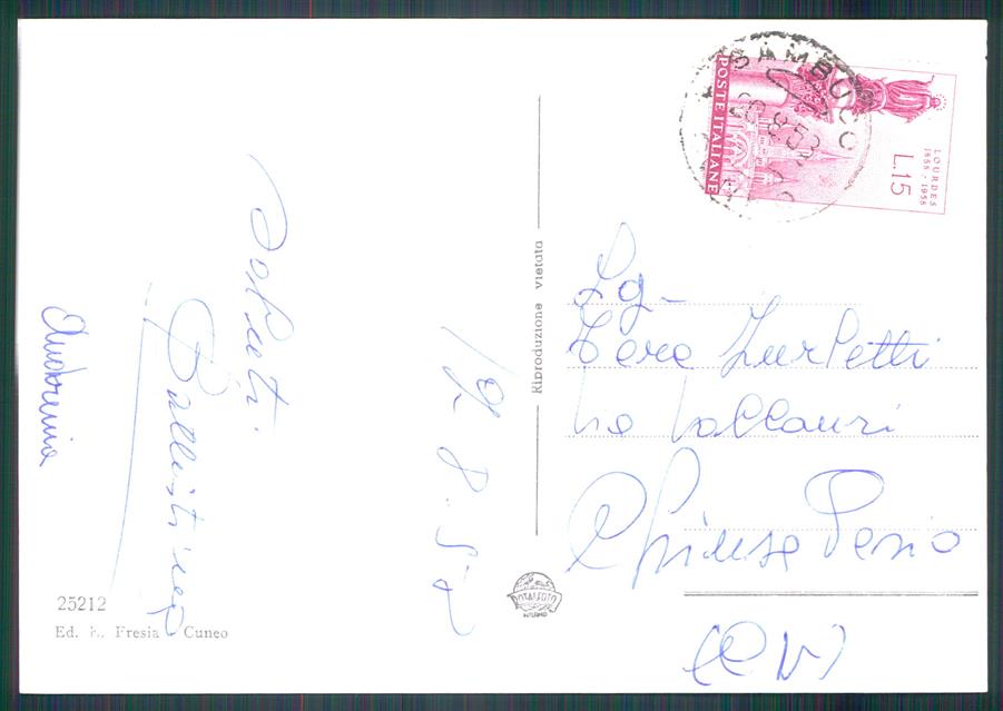 Cuneo Argentera Lago della Maddalena Foto FG cartolina MZ0671 – retro
