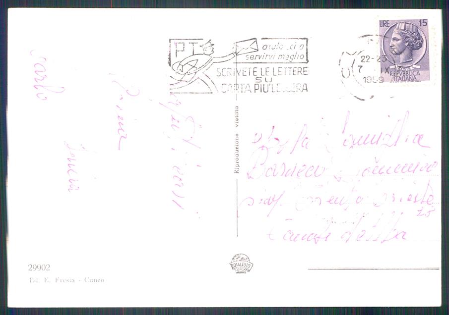 Cuneo città Saluti da Foto FG cartolina MZ0680 – retro