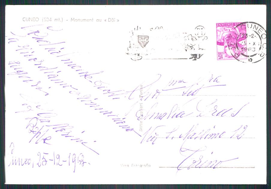 Cuneo città Alpini Foto FG cartolina MZ0688 – retro